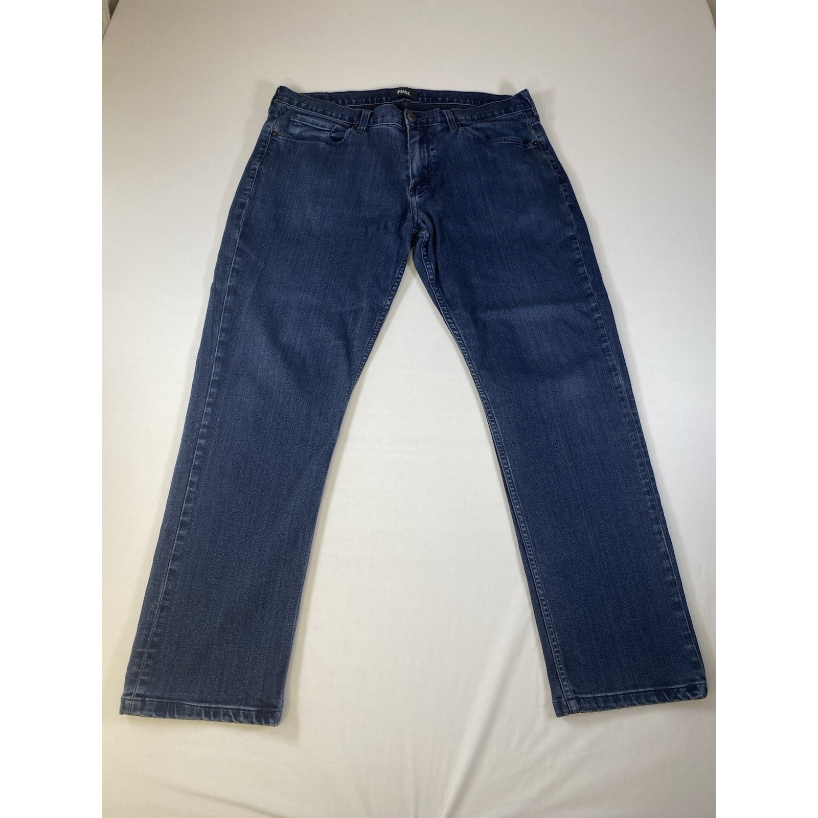Paige Federal Slim Straight Jeans Dark Blue Denim Cellar Wash Men’s Size 36x29